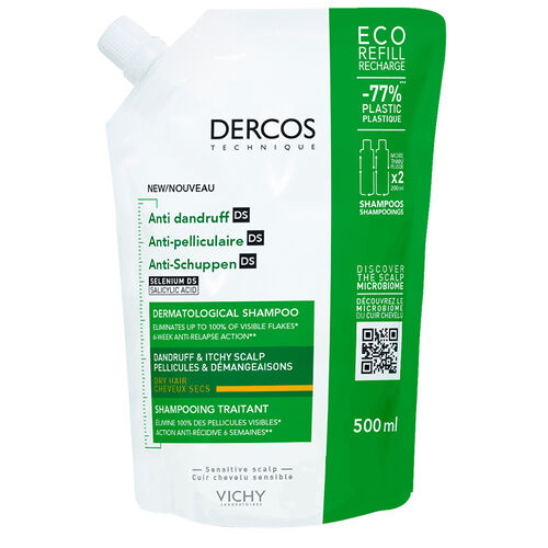 Vichy Dercos Anti-Dandruff Kepek Karşıtı Refill Şampuan Kuru Saçlar 500 ml
